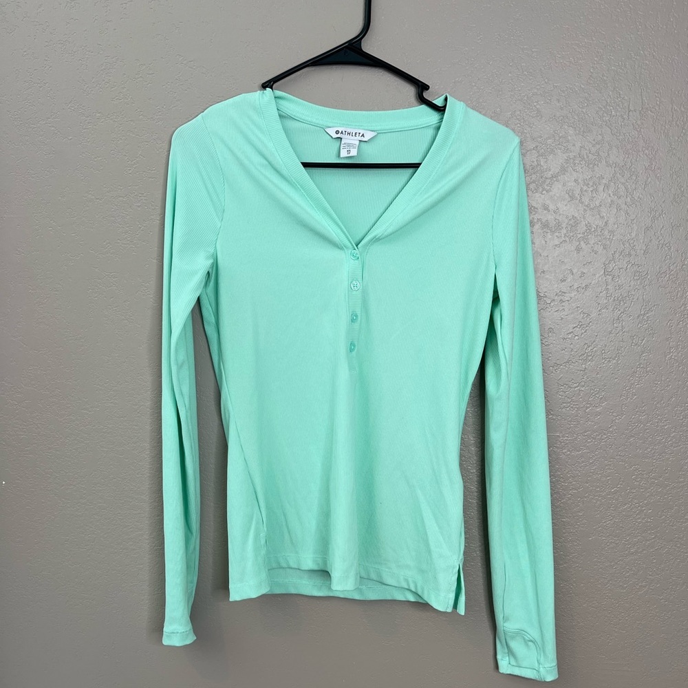 Athleta Uptempo Ribbed Henley - Picture 1 of 6